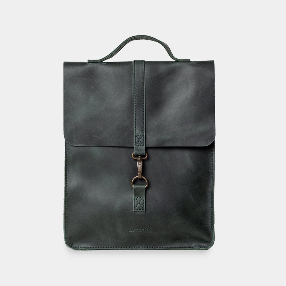 Sleek Green Minimalist Backpack with Flap Closure